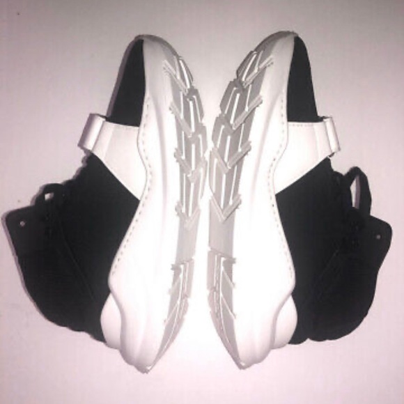 BURBERRY London REGIS SUEDE AND NEOPRENE HIGH TOP SNEAKERS BLK-WH SHOES EU 44 U… - Picture 5 of 10